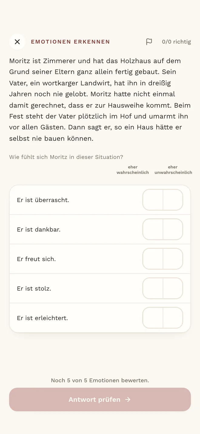 Emotionen erkennen in der App MedAT ONE